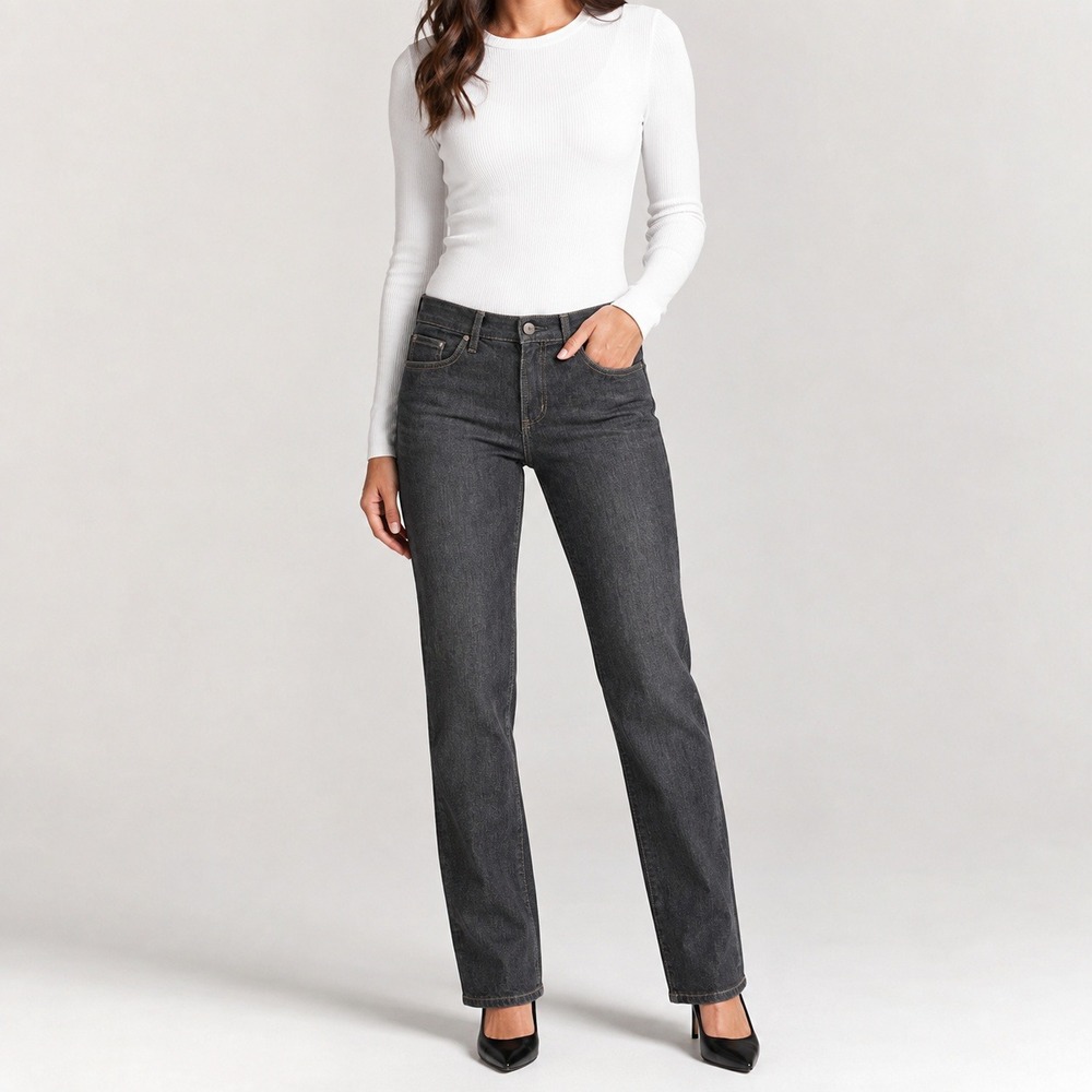Fabrizio Gianni Charcoal Gray Straight Leg Stretch Jeans Size 10 Made USA NWT